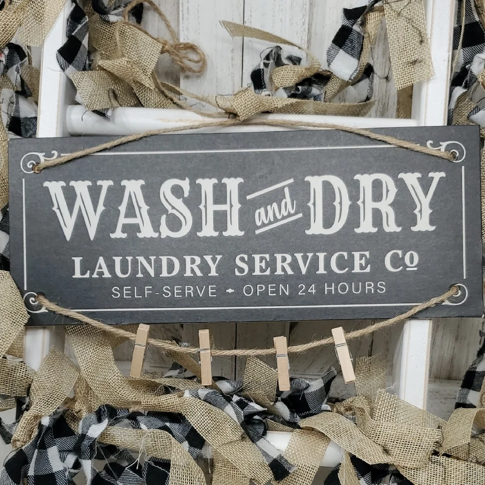 NWT Wash & Dry Laundry Service Co. Wall Decor Sign